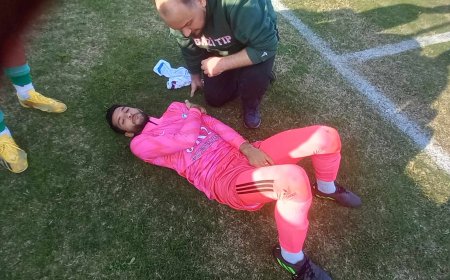 Kaplıca Karadeniz 61 kalecisi Emrah'ın omzu çıktı