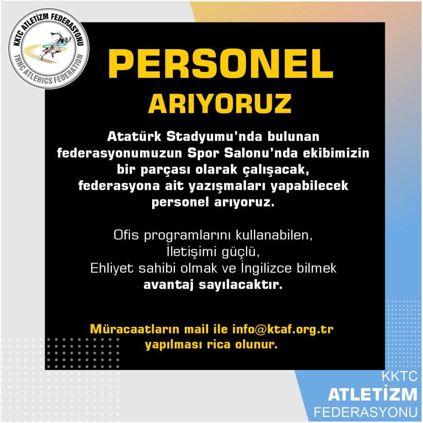 Atletizm Federasyonu'ndan münhal duyurusu