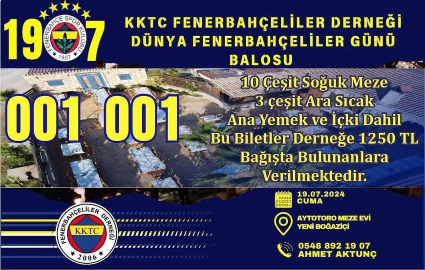 KKTC Fenerbahçeliler Derneği kuruluş gününü Aytotoro’da Yaşayacak