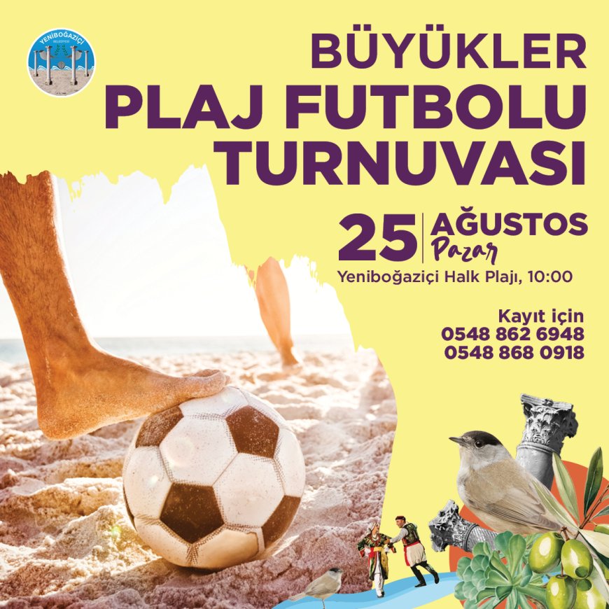 Büyükler plaj futbol turnuvası yapılıyor