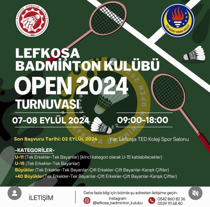 ﻿Lefkoşa Badminton Open 2024 heyecanı başlıyor